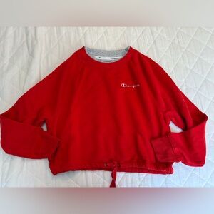 Champion Women's Bold Red Crew Neck Sweater